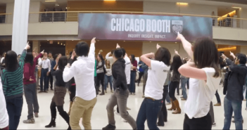 Chicago Booth Students Step-Up to Welcome Freshers flash dance uptown funk MBA perform