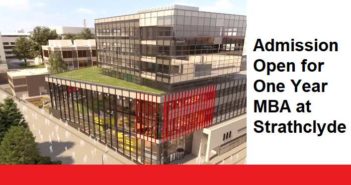 Admission Open for One Year MBA at Strathclyde